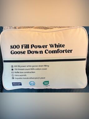 NEW puredown luxury 800 Fill Power White Goose Down Comforter gorgeous